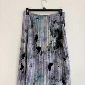 Calvin Klein A-Line Skirt - Black and Purple Floral